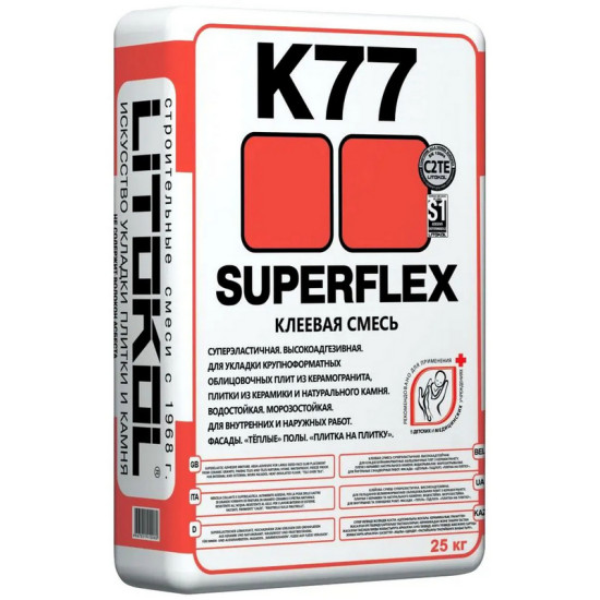 Клей для плитки Litokol SUPERFLEX K77. РФ. 25 кг.