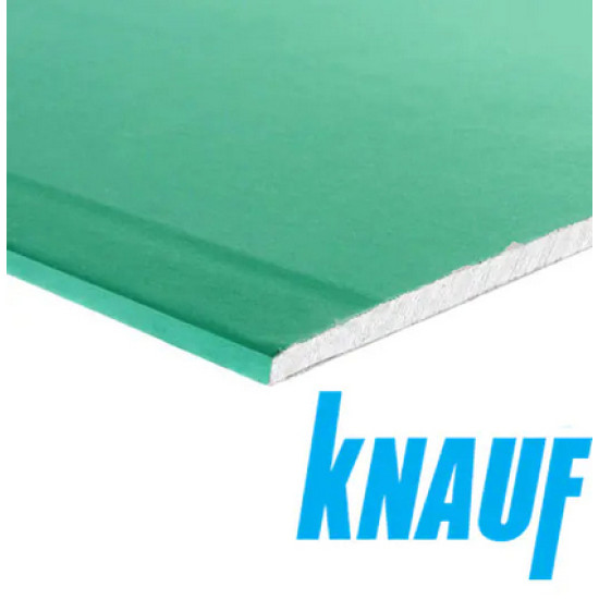 Гипсокартон KNAUF влагостойкий 9,5х1200х3000 мм. РБ.