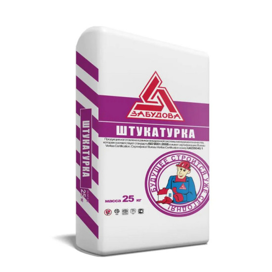 Штукатурка Забудова № 301.1. Для наружных работ. 25 кг. РБ