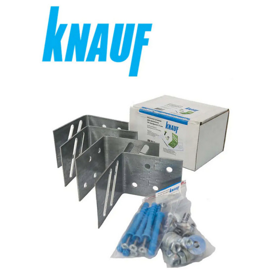 Комплект уголков Knauf для крепления UA-профилей 75 мм. В упаковке 4 шт. РФ.