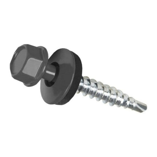 Саморез кровельный DAXMER 4,8х29 мм RAL 7024 (графит. серый). 250 шт. РФ.