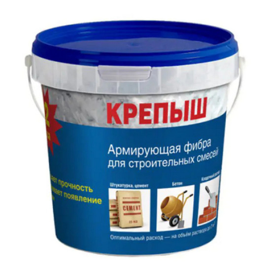 Армирующая фибра для сухих строительных смесей Крепыш 0,5 кг. РФ.