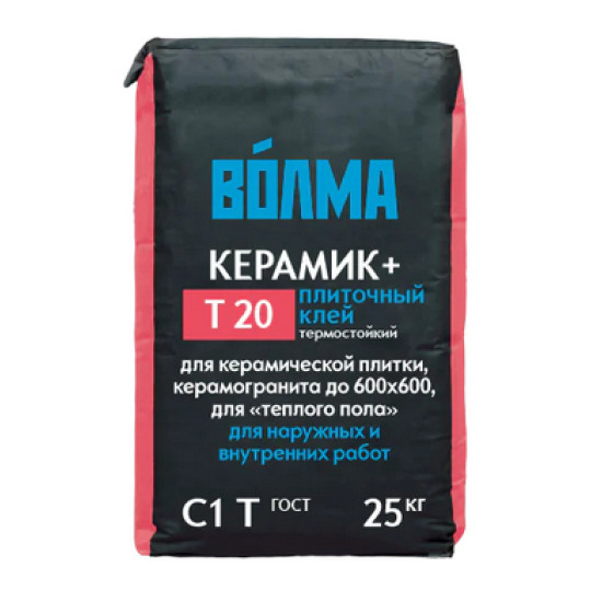 Клей для плитки и керамогранита. ВОЛМА-Керамик плюс. РФ. 25 кг.