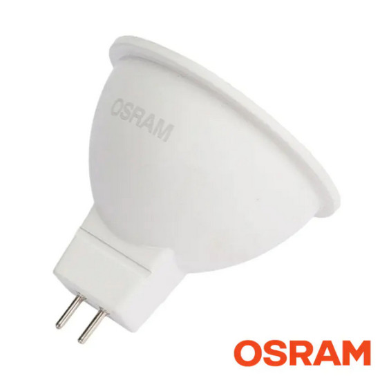 Лампа светодиодная OSRAM 10Вт GU5.3 4000K 110°. Нейтральный белый свет. РФ.