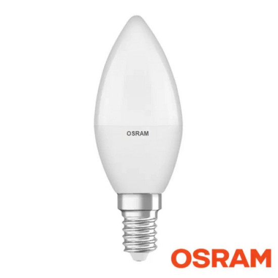 Лампа светодиодная Свеча OSRAM 10Вт Е14 4000К. Нейтральный белый свет. РФ.
