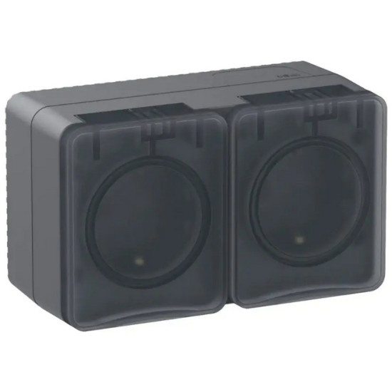 Розетка IP54 с заземлением и шторками Schneider Electric AtlasDesign ATN544026. РФ.