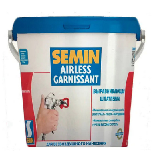 Шпатлёвка SEMIN AIRLESS GARNISSANT (синяя крышка). 25 кг. РФ.