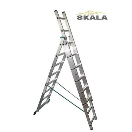 Лестница-стремянка трехсекционная TARKO SKALA 01311. 510 см (703 см). 3х11 ступеней. РБ.