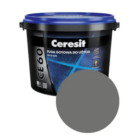 Фуга Ceresit CE 60 готовая к применению. Графит (16). 2 кг. Польша.
