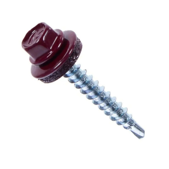 Саморез кровельный DAXMER 4,8х35 мм RAL 3005 (винно-красный). 250 шт. РФ.