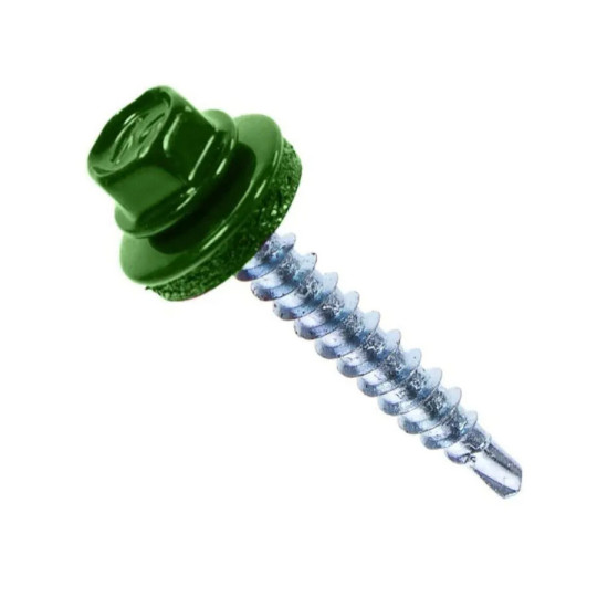 Саморез кровельный DAXMER 4,8х35 мм RAL 6005 (зеленый). 250 шт. РФ. Саморез кровельный DAXMER 4,8х35 мм RAL 6005 (зеленый). 250 шт. РФ.