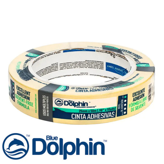 Лента малярная Blue Dolphin. Ширина 25 мм. Длина 50 м. Польша.