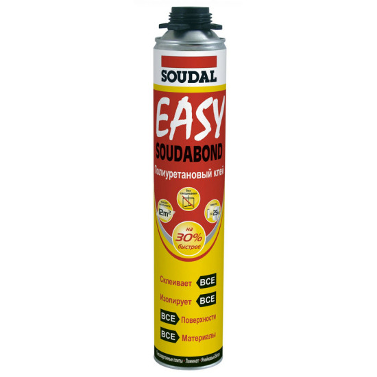 Клей-пена монтажная Soudal Soudabond Easy под пистолет 750 мл. Польша.