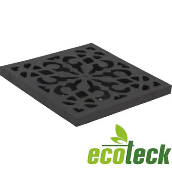 Решетка пластиковая к дождеприемнику 280х280х30 (чёрный). Ecoteck. РБ.