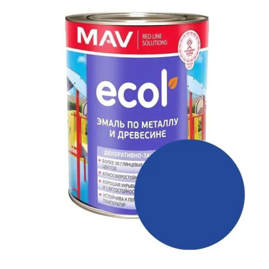 Эмаль Ecol ПФ-115 MAV. Ярко-синяя. 1 л. РБ.