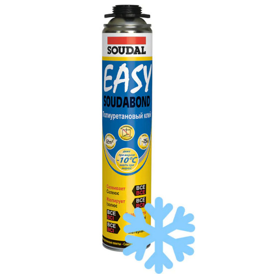 Клей-пена зимняя Soudal Soudabond Easy Winter под пистолет 750 мл. Польша.