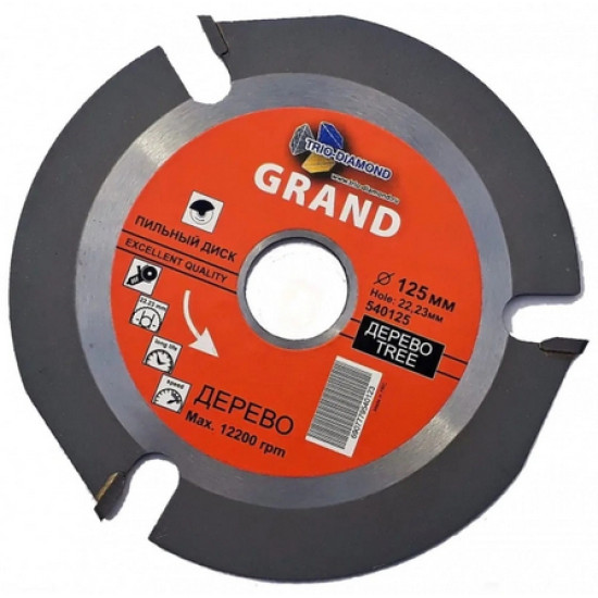 Круг пильный трехзубый по дереву Trio-diamond 125x22 мм. Китай.
