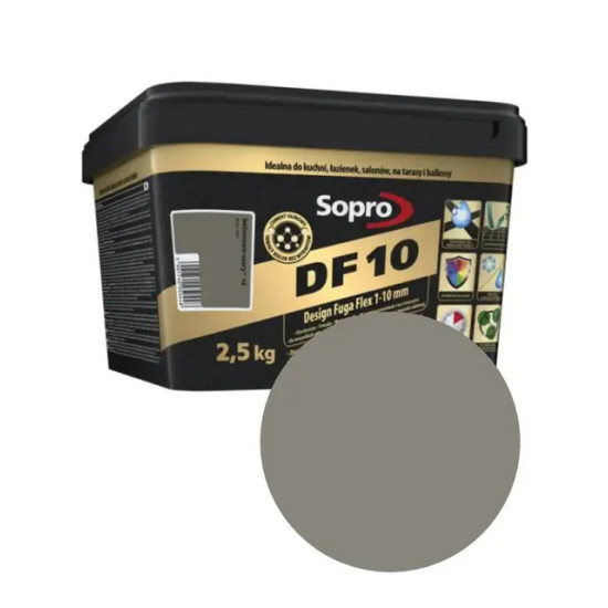 Фуга Sopro DF 10 №1054(14). Бетонно-серая. 2,5 кг. Польша.