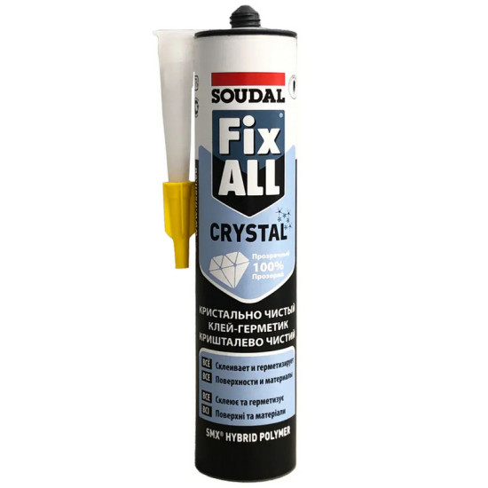 Soudal Fix All Crystal. Прозрачный клей-герметик. 290 мл. Бельгия.