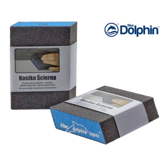Губка шлифовальная с двумя скошенными краями Blue Dolphin. 110x75x25 мм Р100. Китай.
