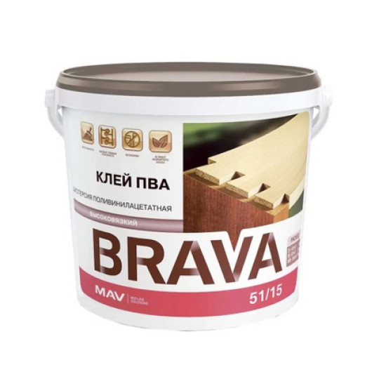 Клей ПВА Brava ДФ 51/15В MAV. 1 л. РБ. Клей ПВА Brava ДФ 51/15В MAV. 1 л. РБ.