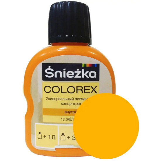 Колер Sniezka Colorex №13. Желтый. 100 мл. Польша.