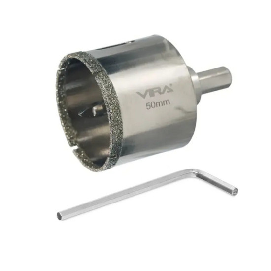 Коронка алмазная VIRA 50 мм. По керамике, керамограниту, камню. 559517. Китай.