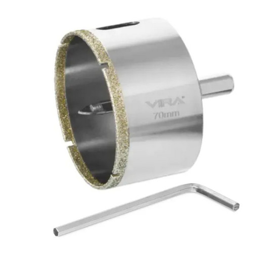 Коронка алмазная VIRA 70 мм. По керамике, керамограниту, камню. 559510. Китай. Коронка алмазная VIRA 70 мм. По керамике, керамограниту, камню. 559510. Китай.