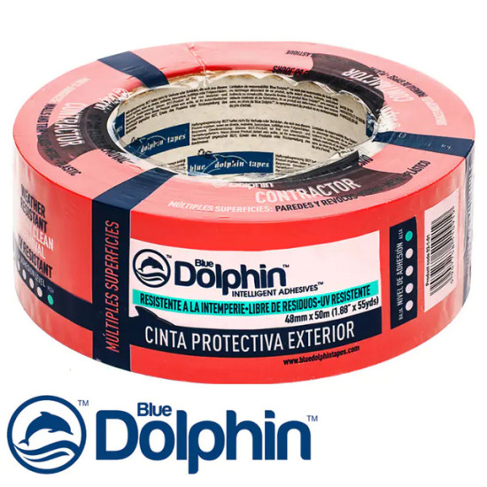 Лента малярная ПВХ красная Blue Dolphin Contractor 50м х 48мм. Польша.