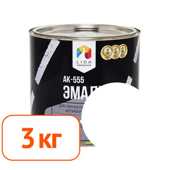 Эмаль дорожная АК-555 LIDA. Белая. 3 кг. РБ.