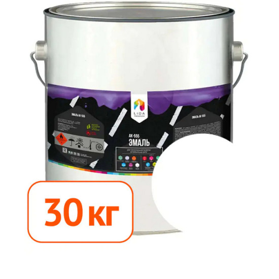 Эмаль дорожная АК-555 LIDA. Белая. 30 кг. РБ.