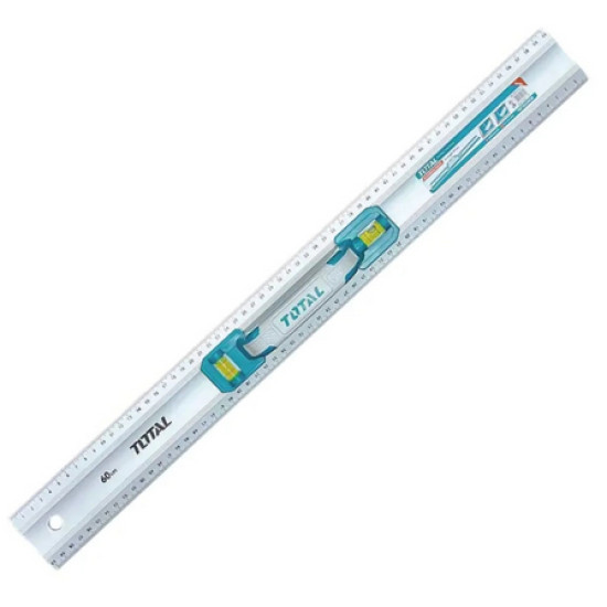 Линейка алюминиевая с уровнем 60 см Total TMT222606. Китай.