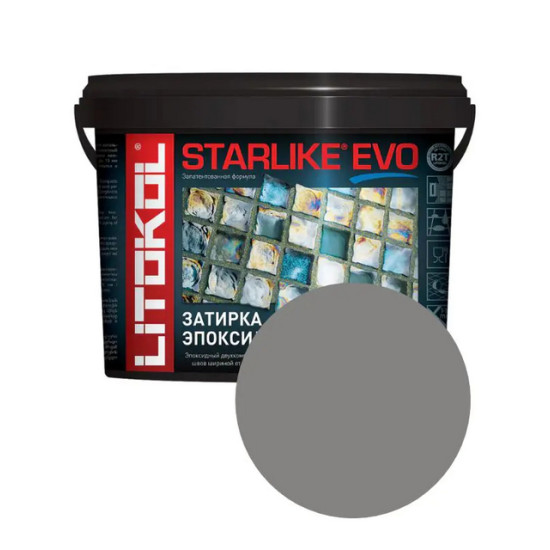 Эпоксидная фуга Litokol Starlike EVO S.115 Grigio Seta. 1 кг. РФ.