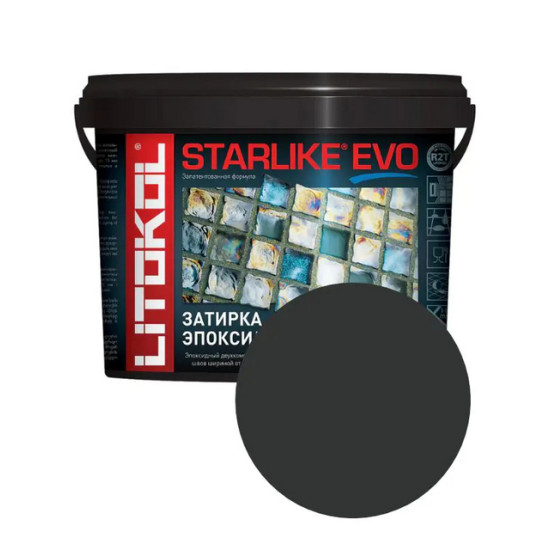 Эпоксидная фуга Litokol Starlike EVO S.145 Nero Carbonio. 1 кг. РФ.