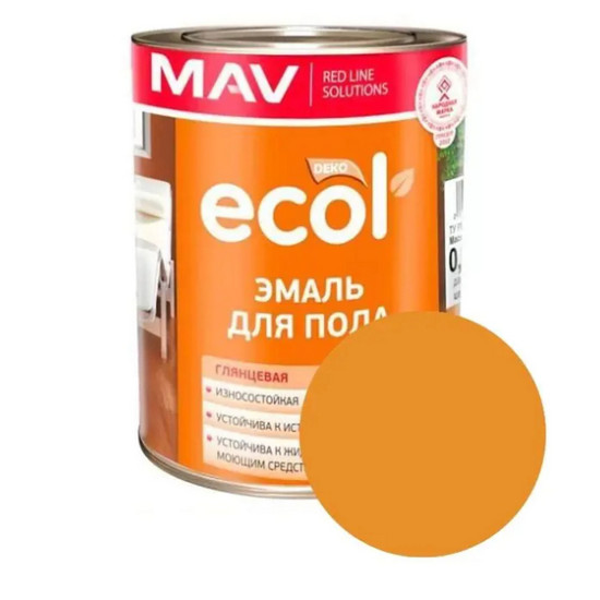 Эмаль для пола Ecol ПФ-266 MAV. Желто-коричневая. 1л. РБ. Эмаль для пола Ecol ПФ-266 MAV. Желто-коричневая. 1л. РБ.
