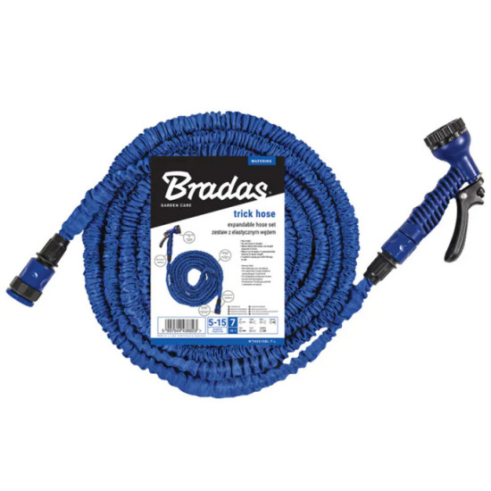 Пистолет-распылитель с расширяющимся шлангом Bradas Trick Hose 7-22 м. WTH0722BL-T-L. Китай.