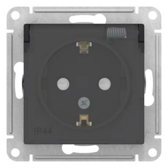 Розетка IP44 с шторками и крышкой Schneider Electric AtlasDesign ATN441046. РФ.