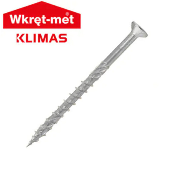Саморез конструкционный Klimas KMWHT-B 4.5*80 белый цинк. Польша. 250 шт.