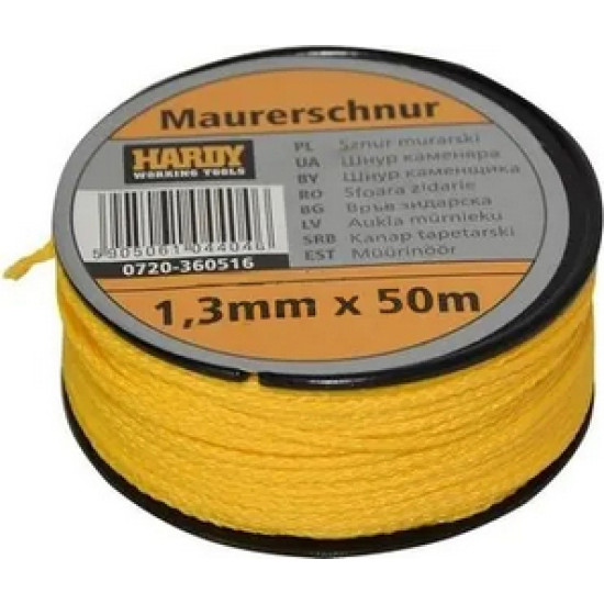 Шнур каменщика Hardy 1,3 * 50 м. 0720-360516. Китай.