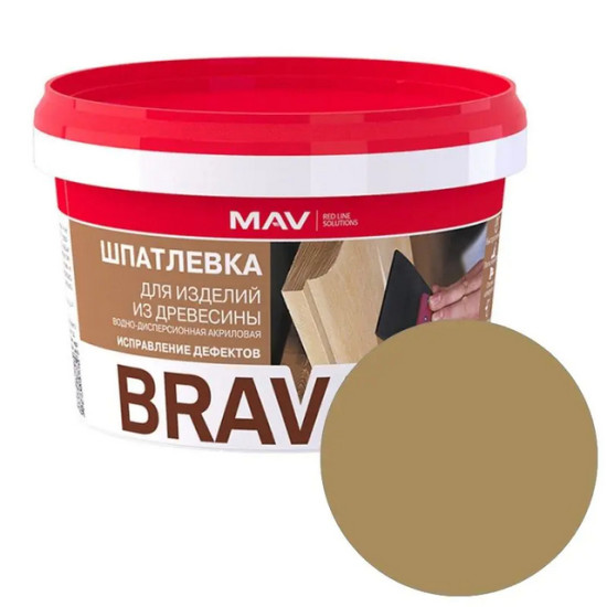 Шпатлевка готовая MAV Brava Profi-1 по дереву. Дуб. 0,5 л. РБ.
