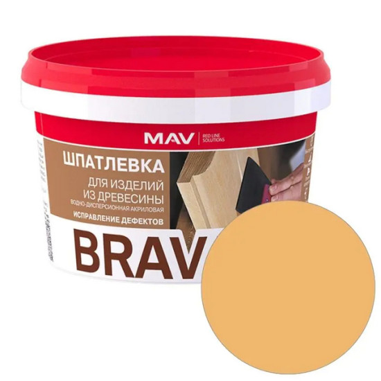 Шпатлевка готовая MAV Brava Profi-1 по дереву. Сосна. 0,5 л. РБ.
