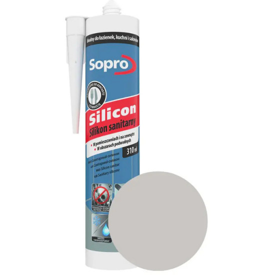 Герметик силиконовый Sopro 036. 310 мл. Серебристо-серый 17. Польша.