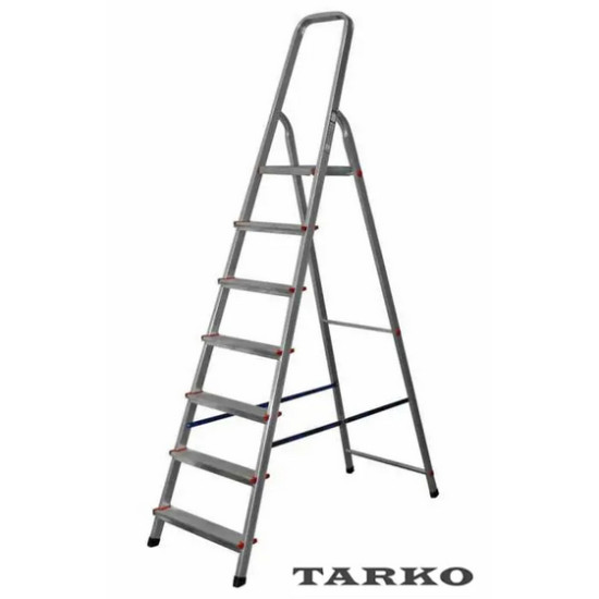 Лестница стремянка алюминиевая TARKO 04107. 143 см. 7 ступеней. РБ. Лестница стремянка алюминиевая TARKO 04107. 143 см. 7 ступеней. РБ.